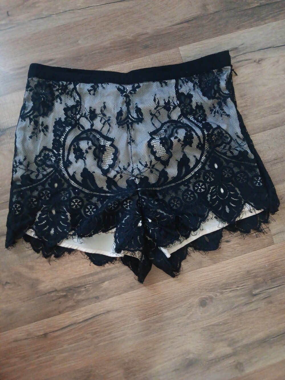 Black Lace Overlay Shorts
